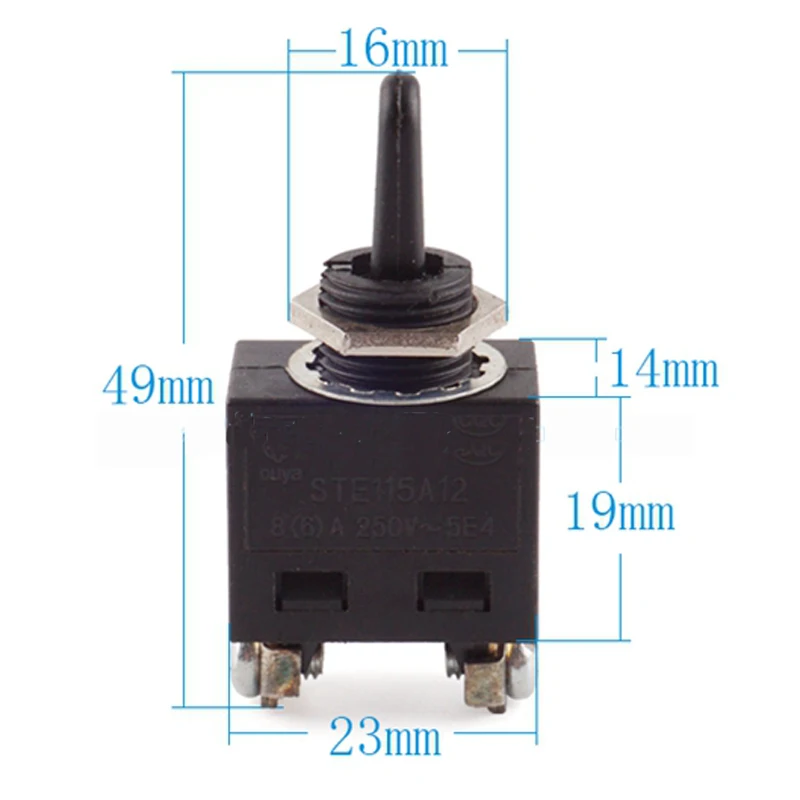 3pcs 5E4 AC250V 8(6)A ON/OFF Position SPST Toggle Switches for Makita 9523NB Electric Angle Grinder