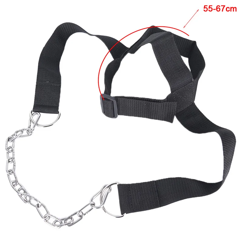 Black Adjustable Head Gym Neck Training Belt Neck Weight Lifting Grip Wrist Wraps Straps Strengh Exercise Fitness Body Building