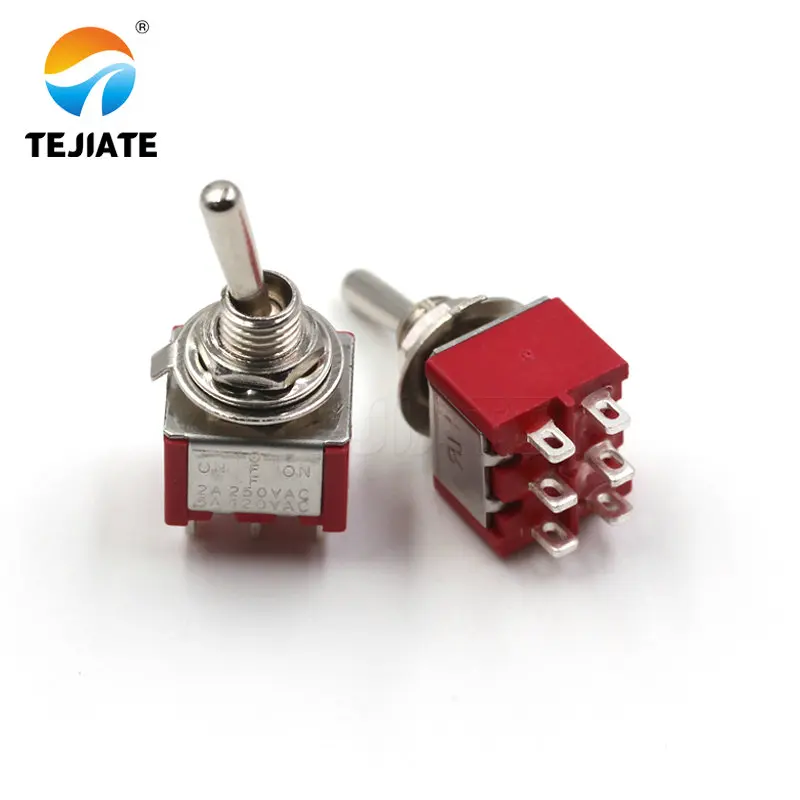 

5pcs MTS-302 9 Pin 2 Position ON/ON 5A/125VAC 2A/250VAC Toggle Switch