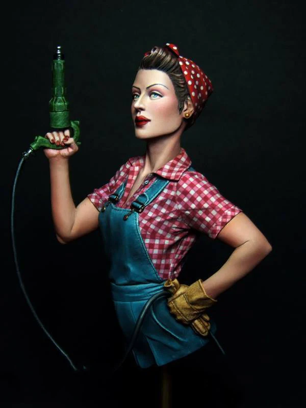 1/10 Women Rosie the Riveter fantasy  bust    toy Resin Model Miniature resin figure Unassembly Unpainted