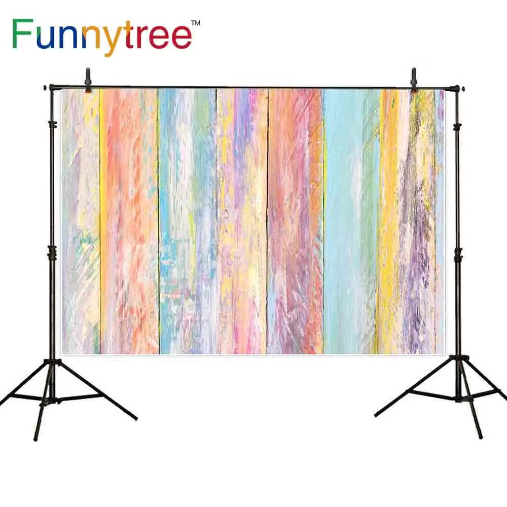 Funnytree background for photo studio rainbow vertical wooden weathering light warm color indoor photophone photography backdrop