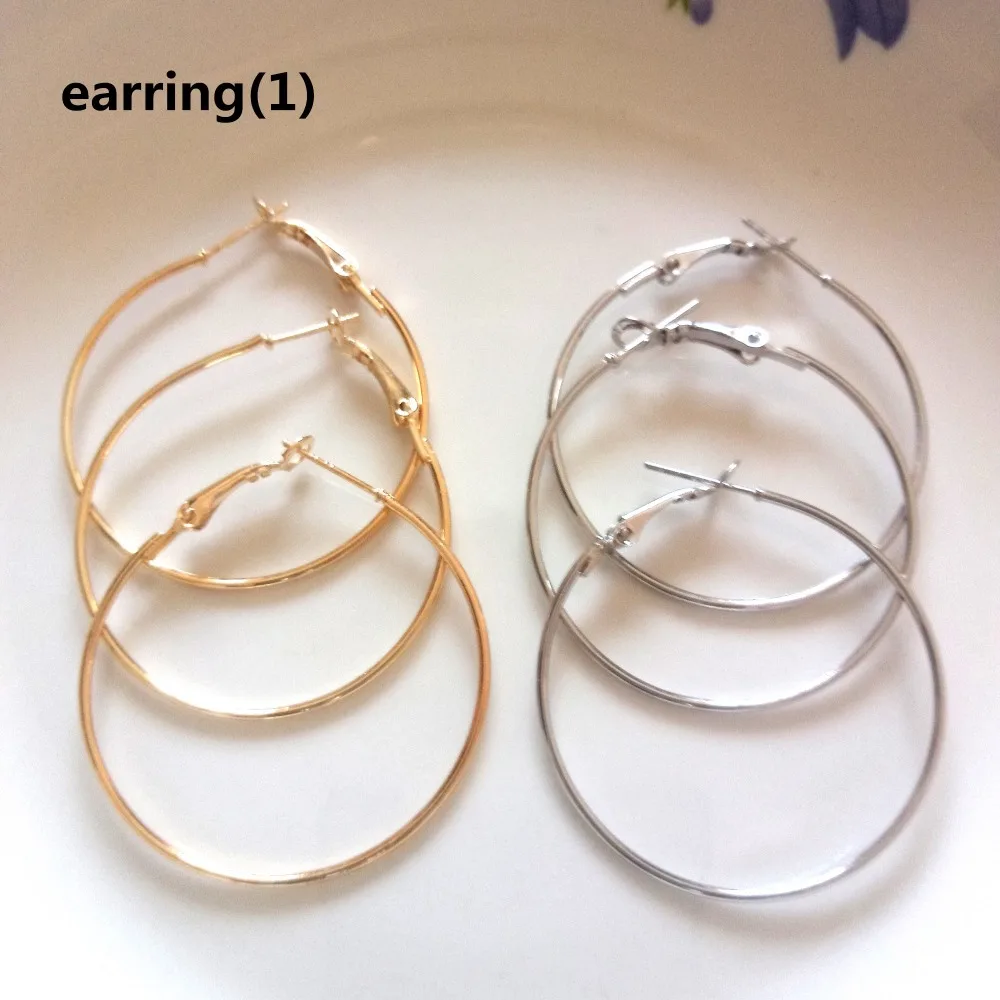 Hot 10pcs 40mm Fashion Jewelry Big Round Earring Gold/White K Hoop Earrings For Women Diy Jewelry Accessories