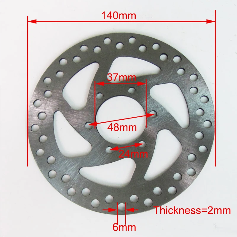 

140 мм 37 мм пластина дискового тормоза с 6 монтажными отверстиями, электрический скутер, электронный велосипед, дисковая тормозная пластина, аксессуары для электрического велосипеда