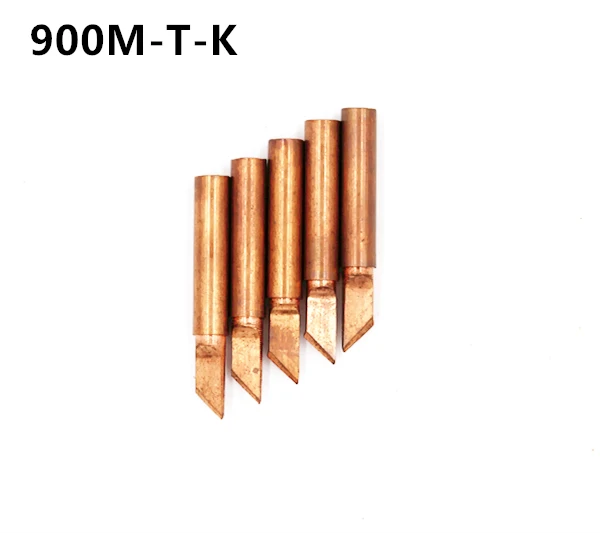 SZBFT 5piece 900M-T-K Lead-free Red copper Pure cupper Solder tip  For Hakko 936 FX-888D Saike 909D 852D+ 952D Diamagnetic DIY