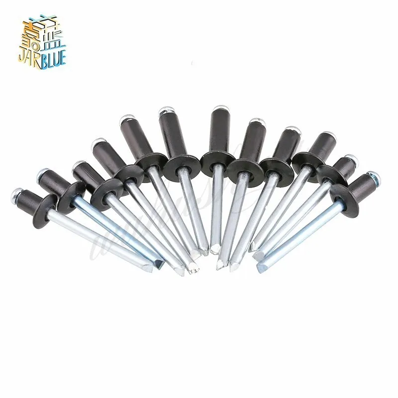 50pcs or 100PCS M3.2*6/8/10/12/14/16  3.2mm black Aluminium Blind Round Head Rivets Nail Decoration Pop Rivets