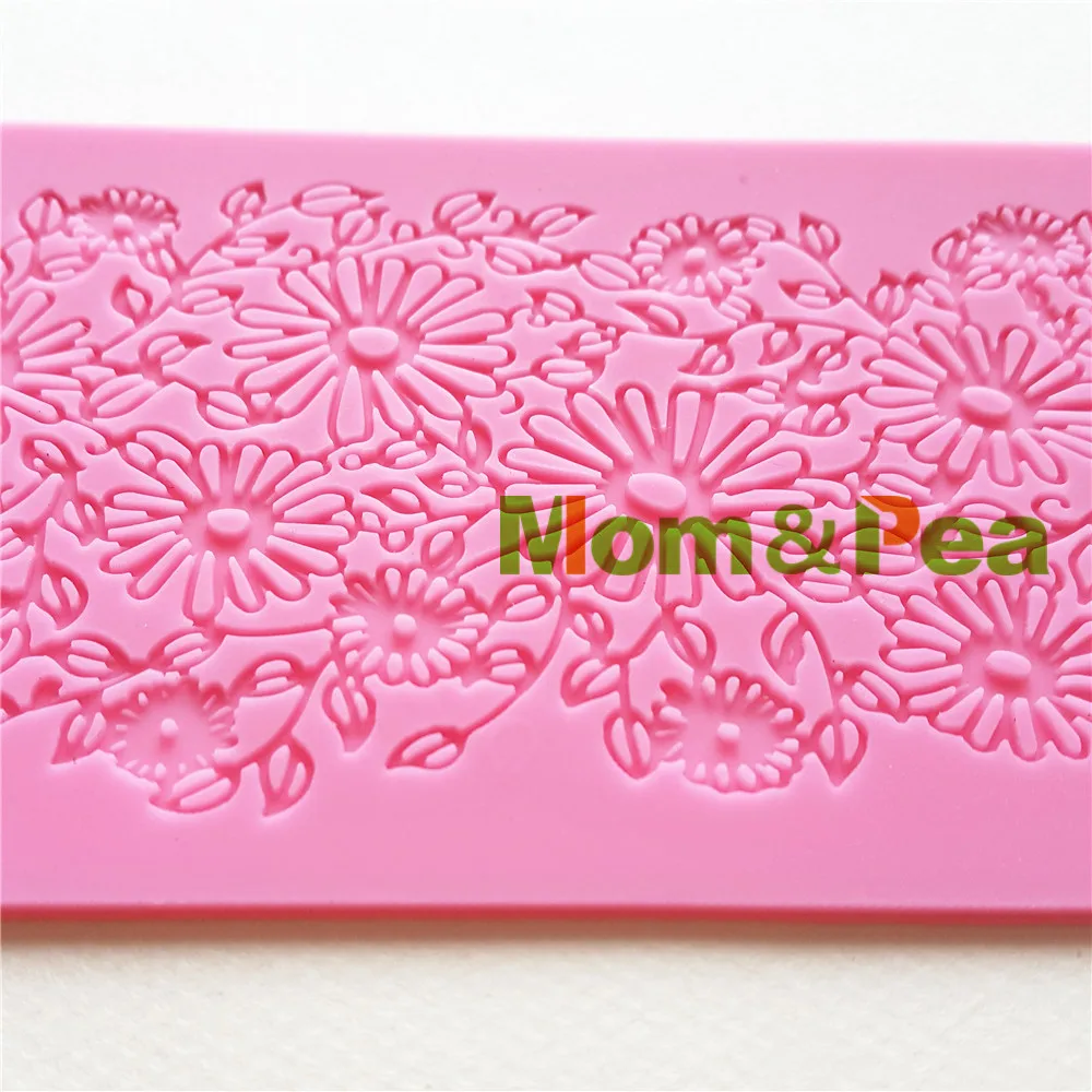 Mom&Pea GX235 Flower Silicone Lace Mold Cake Decoration Fondant Cake 3D Mold Food Grade Silicone Mould