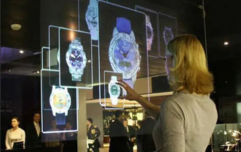 Xserra touch! Tela transparente holográfica para janela de compras, 60 polegadas x 26 polegadas, projeção traseira