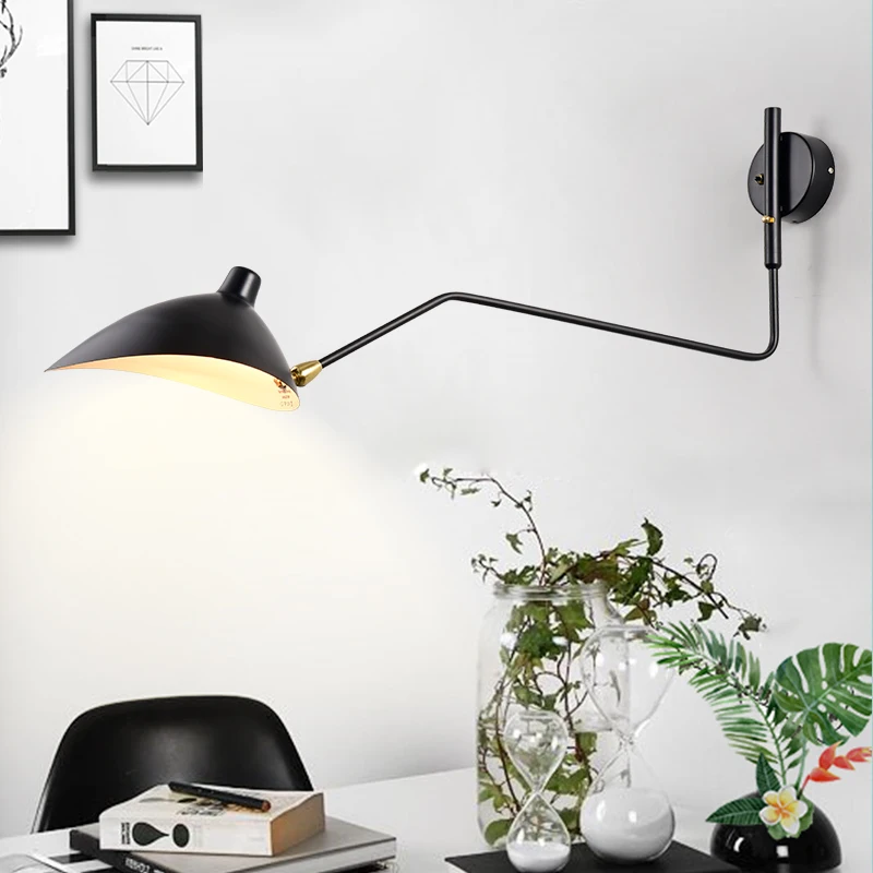 Nordic wall lamp bedroom bed with teeth dancing claw duck-bill single head industrial creative rotation simple living room light