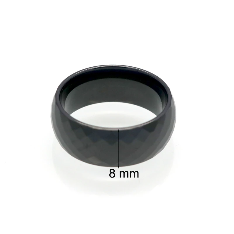 8MM Wide Rings Comfort Fit Multi Faceted Men Women White Black Ceramic Ring Engagement Brand Ceramic Jewelry Bague Ceramic Femme