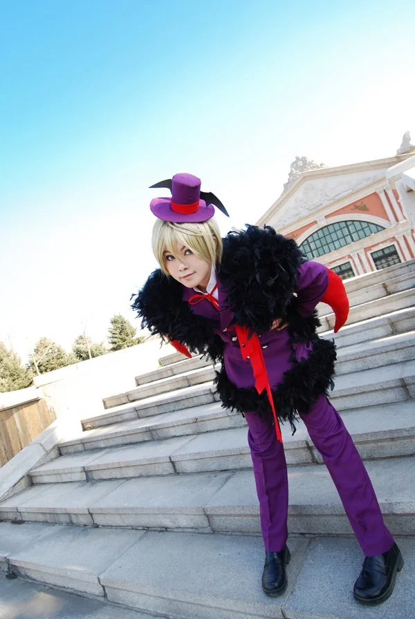 Alois Trancy cosplay costume costume with hat and wing 110