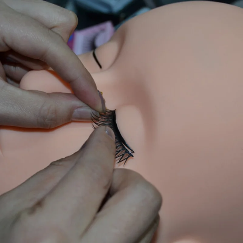 Mannequin Flat Head Silicone Practice False Eyelash Extensions Make Up Model Massage Training Practice Dummy Head