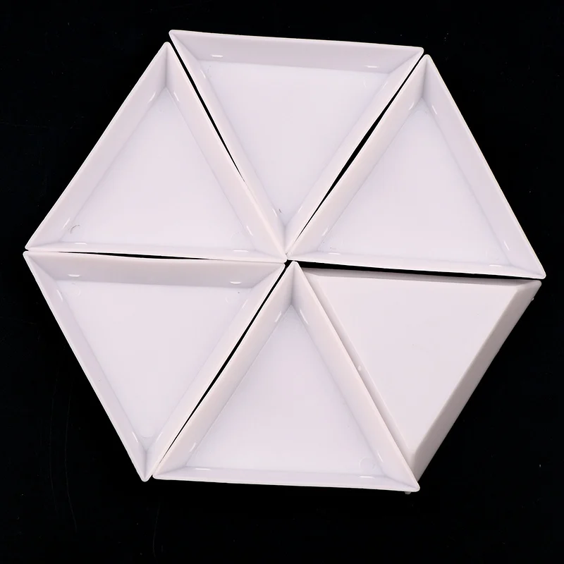 10개 세트 63mm DIY 보관 포장 상자 아크릴 삼각판 네일 아트 라인스톤 트레이 도구 가정용 보관 상자 메이크업 액세서리