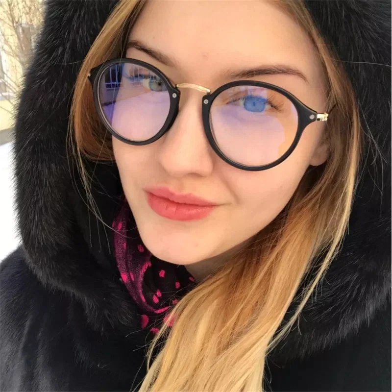 Round Anti Blue Light Glasses Frame women Transparent Computer Spectacles Female Clear Optical Eyeglasses