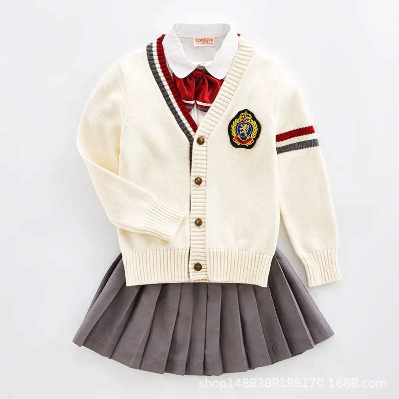 New Students Uniform Boys and Girls Kindergarten Uniforms British Style Suits Kids Nursery Garden Clothes Chorus Clothing D-0561