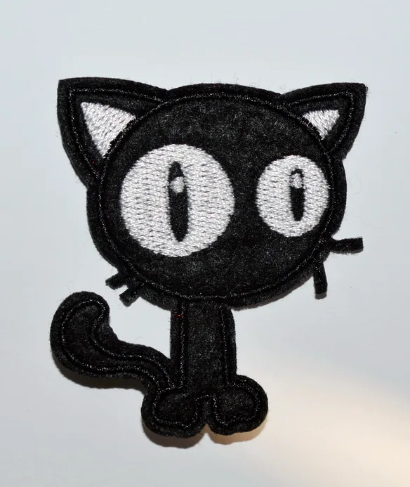 New ! HOT SALE! Punk Black Cat Goth Bike Biker Embroidered Applique Iron On patch