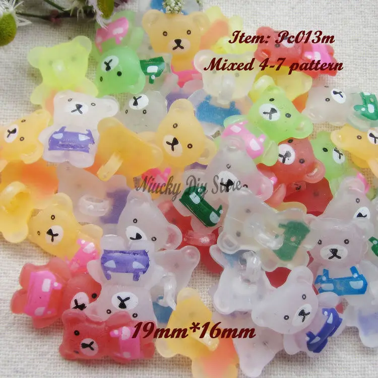 120 pcs/lot child craft buttons mixed colorful bear animal buttons kawaii mix diy materials scrapbooking paris wholesale