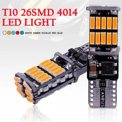 RXZ 10pcs Canbus W5W T10 LED 4014 26SMD 168 T10 LED Bulbs For Car Parking Position Lights,Interior Dome Lights,12V White Amber