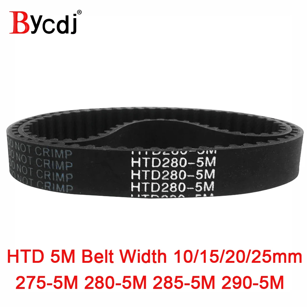 Arc HTD 5M Timing belt C=275/280/285/290 width10/15/20/25mm Teeth 55 56 57 58 HTD5M synchronous Belt 275-5M 280-5M 285-5M 290-5