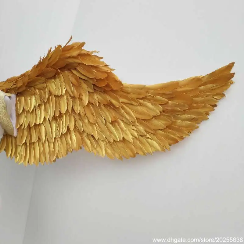 High quality natural feather gold angel wings 180cm Beautiful silver fairy wings for Dance window display DIY deco props free sh