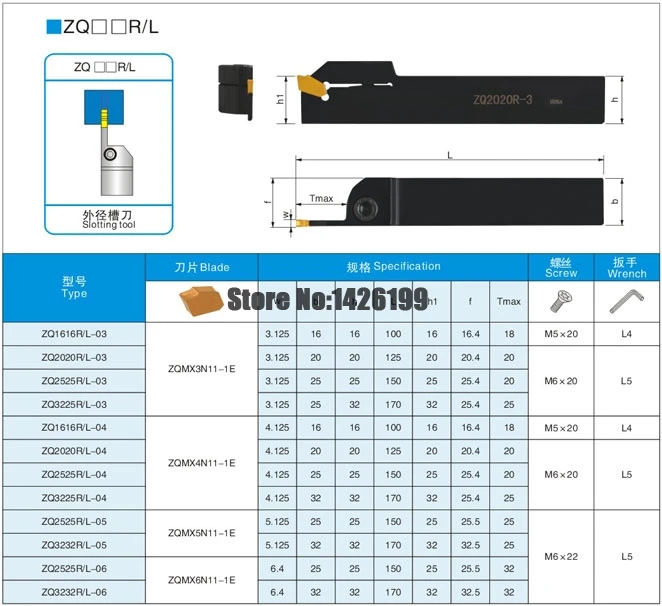 1PCS ZQ1616R/L-2/3/4  ZQ2020R/L-2/3/4 ZQ2525R/L-2/3/4/5 Outer diameter Grooving arbor Lathe Turning Tool Holder cnc tools