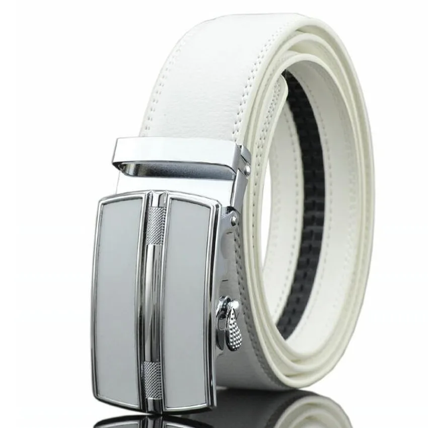 Men Automatic Belt length:110-125cm Black\blue ed\white\orange color width:3.5cm Men leather belt  Ceinture hommes