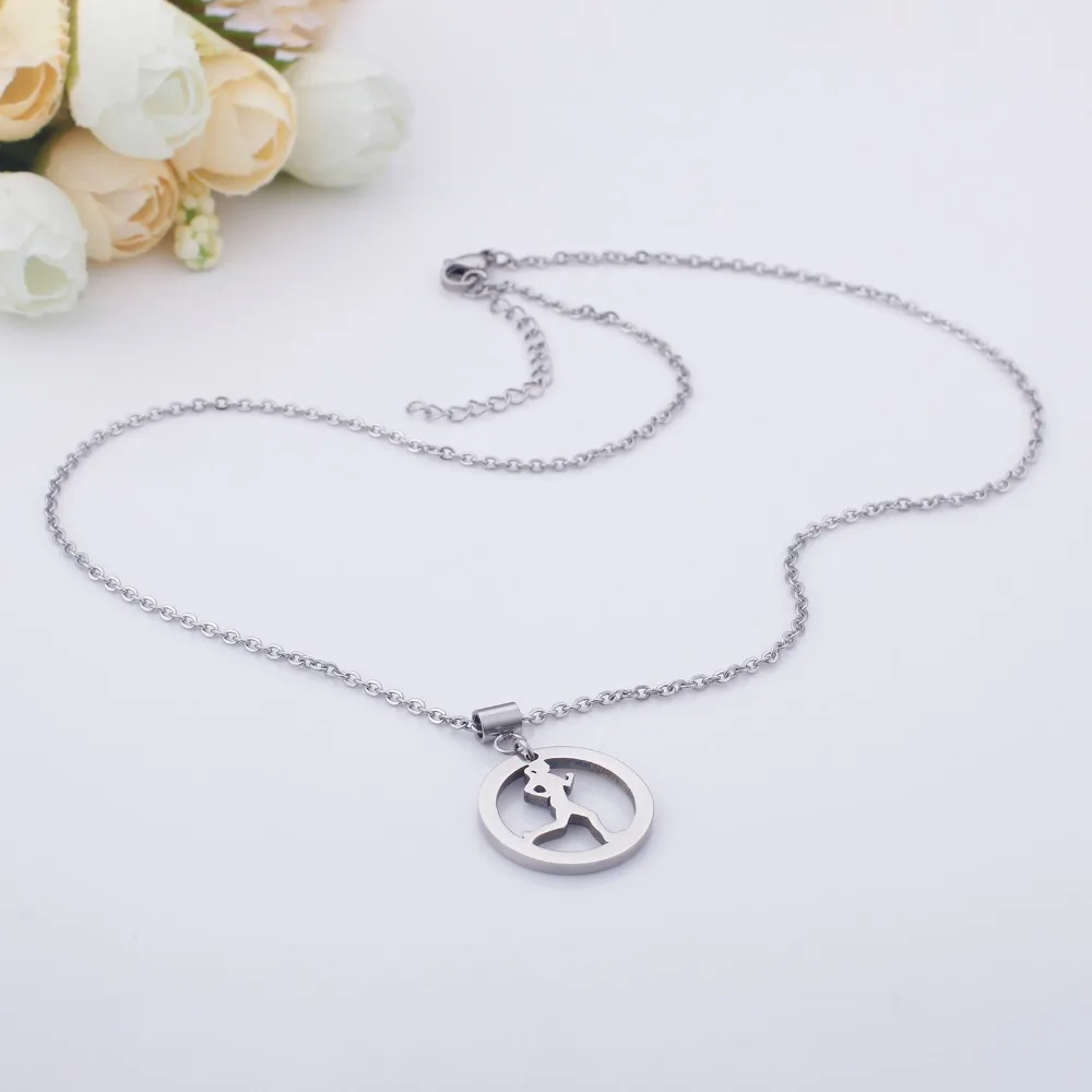 Sporty Running Girl Pendant Necklace For Women Lady Sports Jogging Fitness Pendants Jewelry