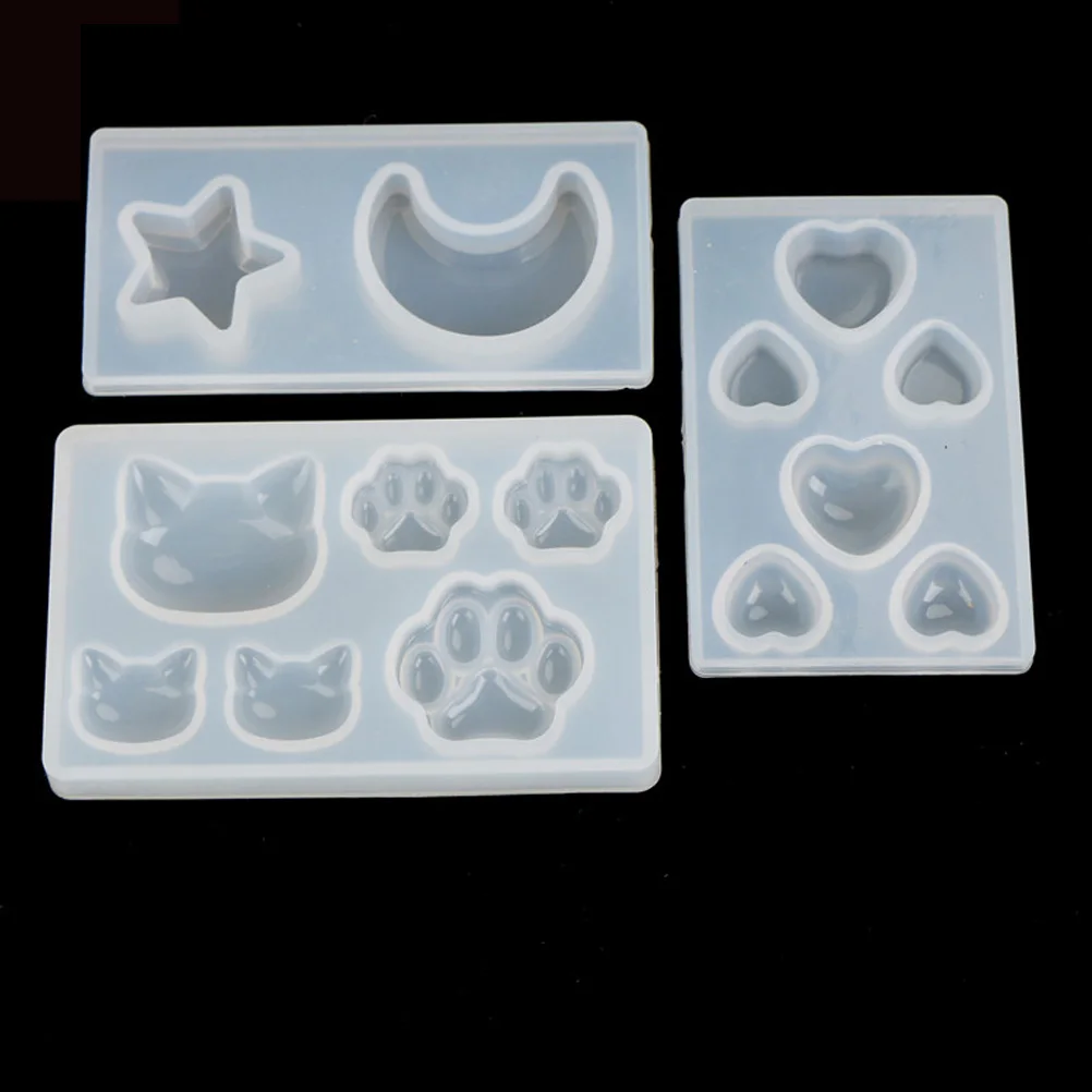 

Cat Cat Claw Moon Star Heart Liquid Silicone Mold DIY Resin Pendant Necklace Pendant Mold Resin Molds