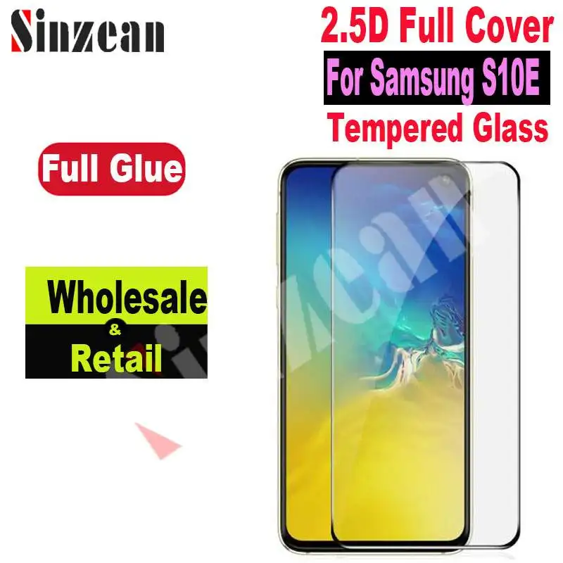 Sinzean 100pcs For Samsung S20FE/Note 20/S10 lite/S10E 2.5D Full Cover Tempered Glass Full Glue Screen Protector Film