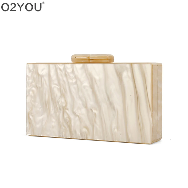 Pearl Nude Sand background Acrylic Clasp Mirror Acrylic Box Clutches Fashion Handmade Women Evening Bag Bride Wedding Bags Party