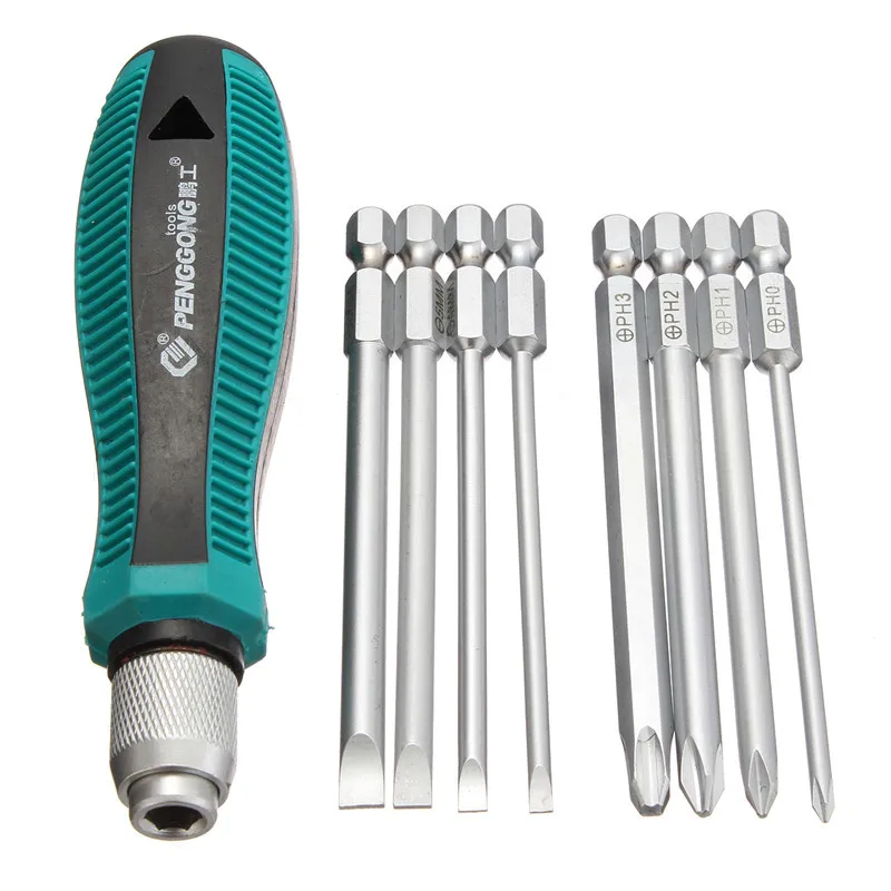 New 9pcs/set Precision Screwdriver Set 9 IN 1 Mini Screwdrivers Kit Bag 8 Insert Bits+1pcs Rubber Handle Best Price