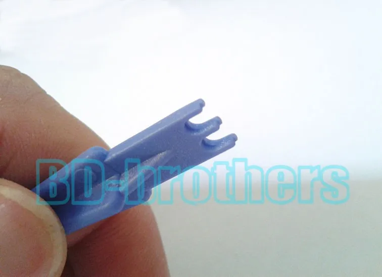 90mm Notched Blue Plastic Trident Pry Tool, Prying Tools Crowbar Opening Tools Open Shell Repair for Cell Phone 2000pcs/lot