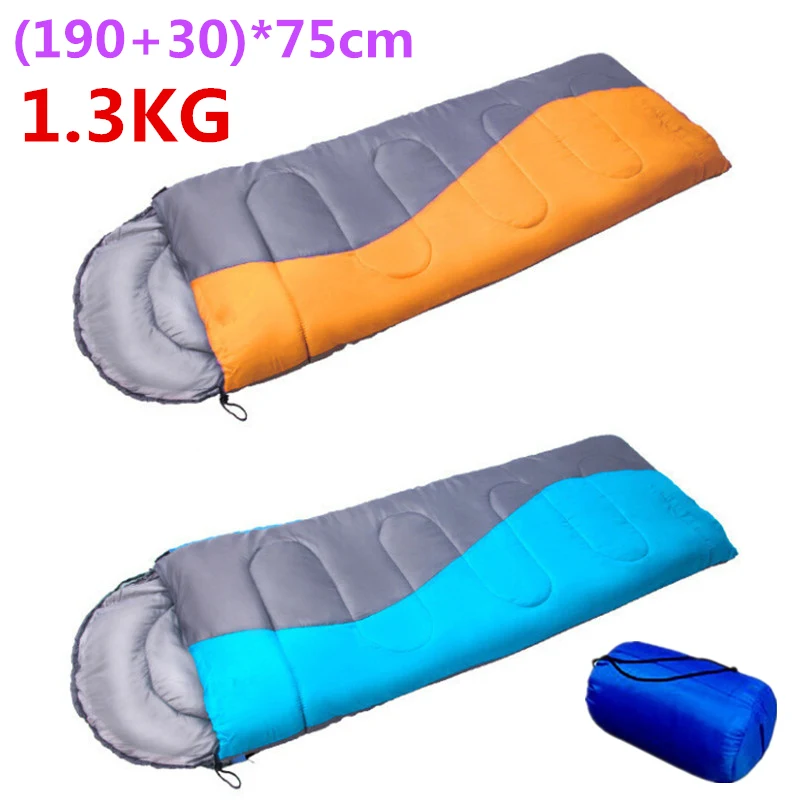 

1300g (190+30)*75cm Winter Sleeping Bag for Outdoor Camping Hiking Travelling Thick Cotton Sleep Rest Single Bag 2M Height Adult