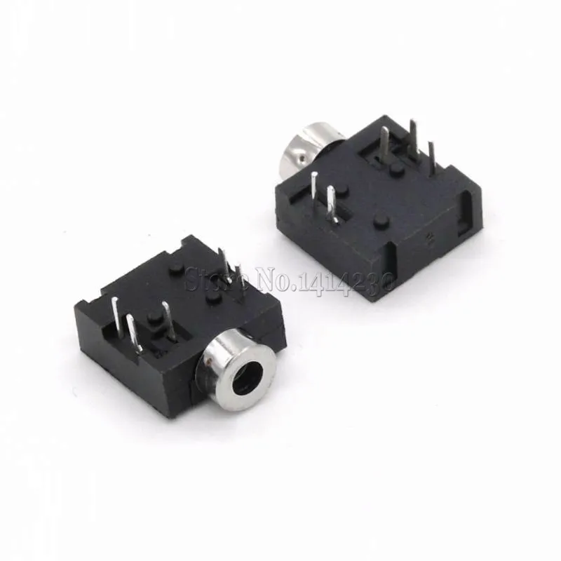 10Pcs Headphone Socket 2.5mm Audio Socket PJ-204 Brass Head 5 pins For Interphone