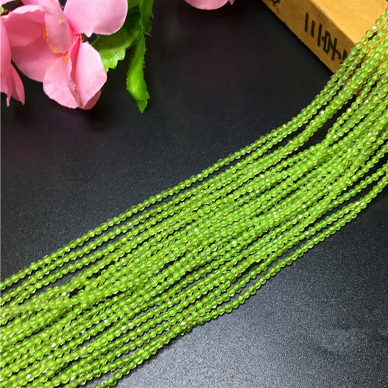 2/3.5MM 1Strand/Pack 100% Natural Chrysolite Peridot Stone Round Section Loose Jewelry Beads Strands