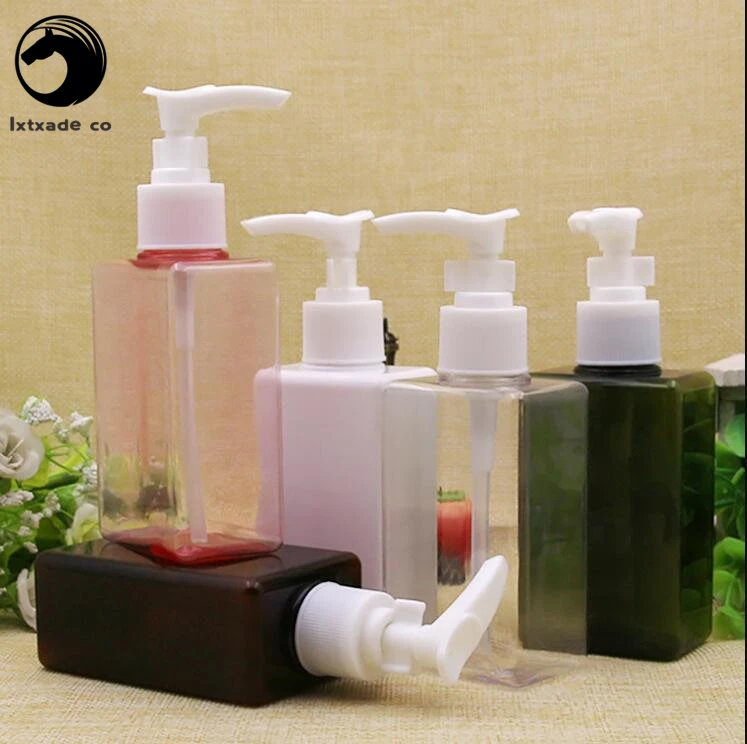 30pcs 150ml Plastic Empty Square bottles pump Top Grade New Style Shampoo Empty Cosmetic Containers Wholesale