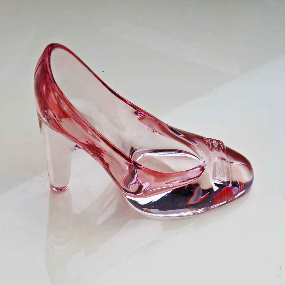 Crystal shoes glass slipper birthday gift home decor Cinderella High-heeled shoes Wedding shoes figurines miniatures ornament image 4
