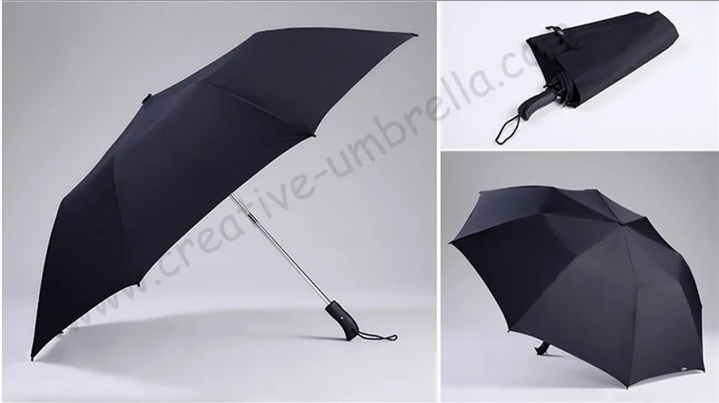 

120cm 3 persons two fold auto open hex-angular 50T steel windproof anti-thunder fiberglass mini golf umbrellas sport parasol