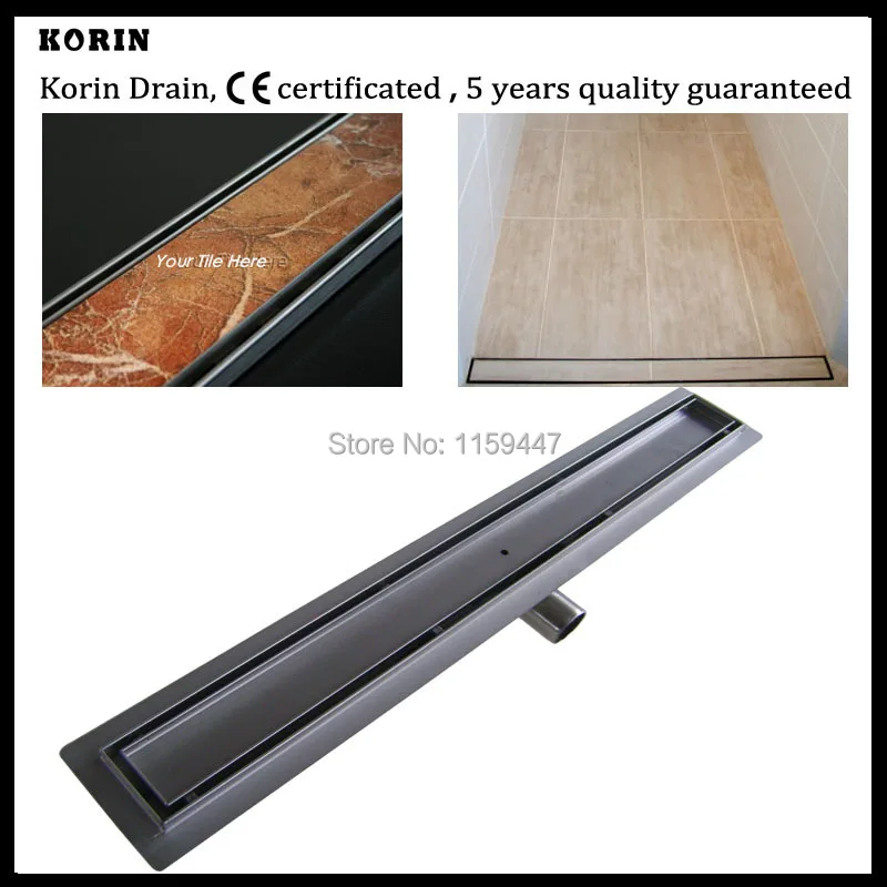 

500mm "TILE INSERT" Stainless 304 Linear Shower Drain, Horizontal Drain, Tile Shower Channel, Tile Insert Deodorant floor drain