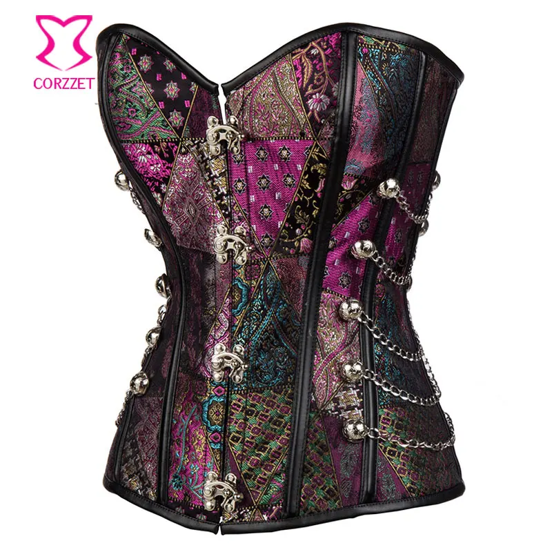 Purple Punk Rave Gothic Corset Steampunk Clothing Women Corselet Plus Size Corsets And Bustiers 6XL Sexy Espartilhos E Corpetes