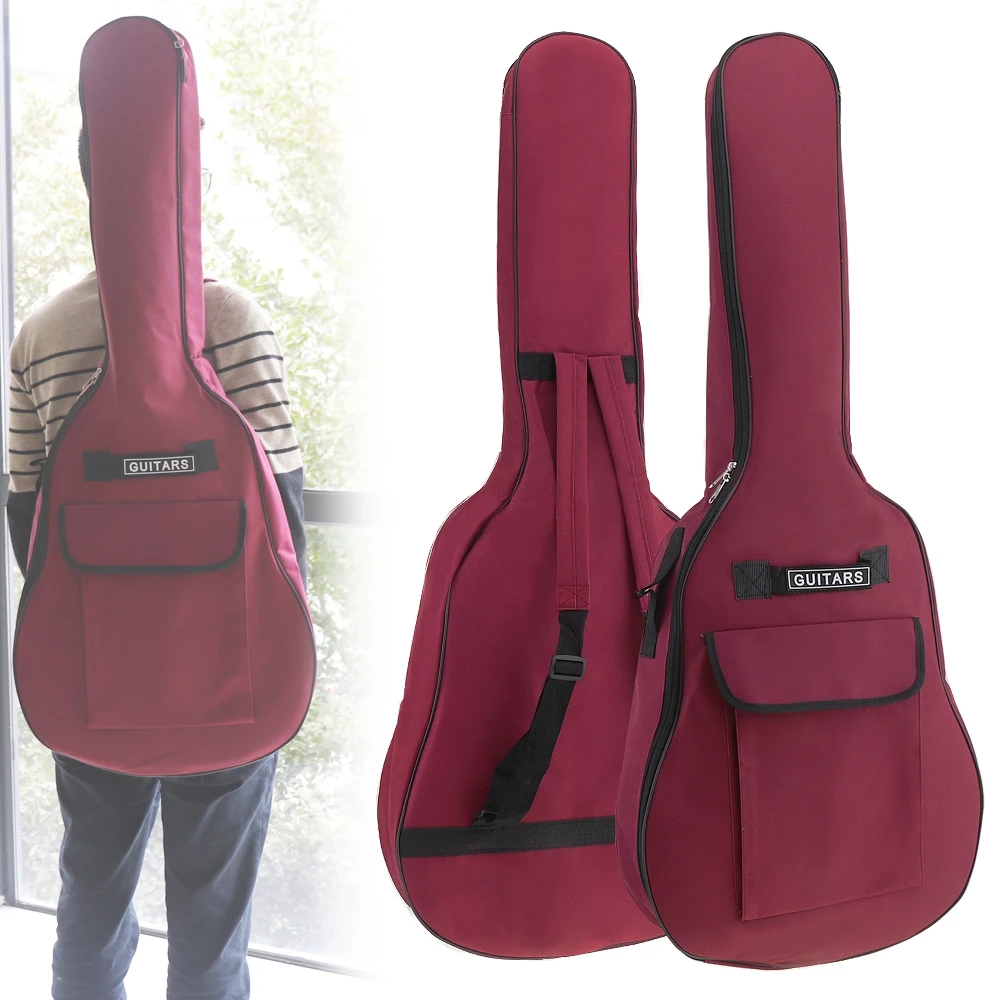 40/41 Inch Oxford Fabric Guitar Case Gig Bag Double Straps Padded 5mm Cotton Soft Waterproof Backpack Carry Case Cover