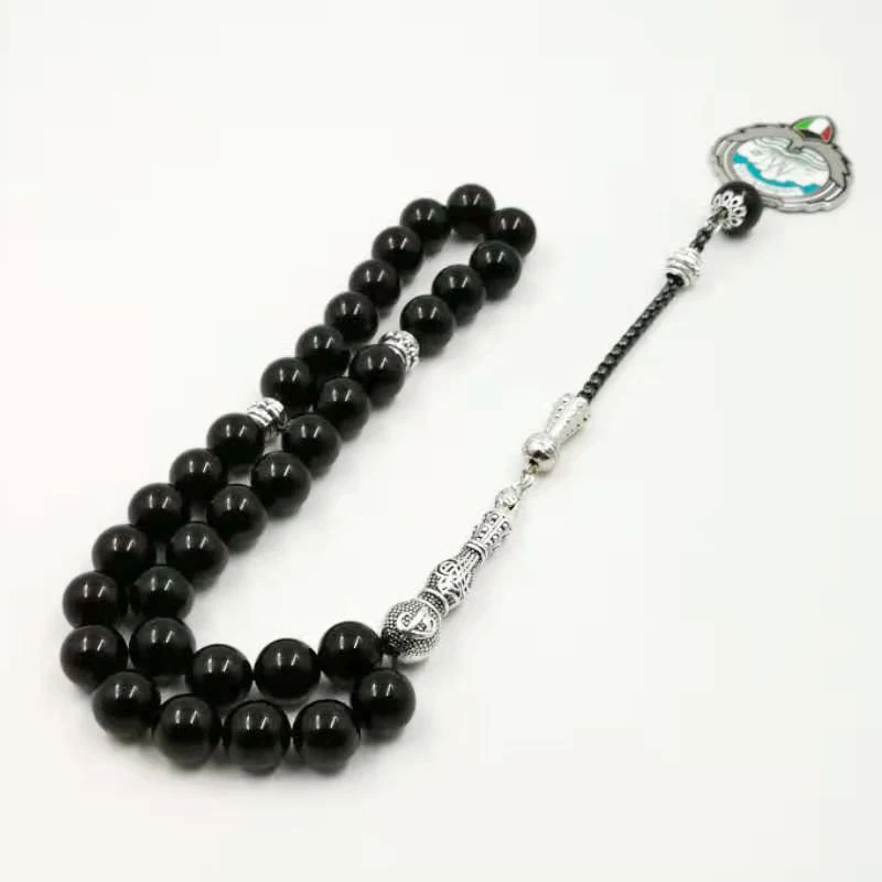 Onxy Badge Tasbih Saudi Arabia Kuwait Emirates Turkey Iraq Syrian Tunisia Algeria Morocco Sheikh Zayed Allah Rosary