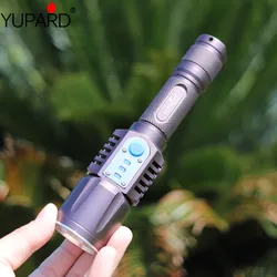 YUPARD XM-L2  T6 LED Flashlight Torch Brightness LED USB charge  5modes mobile power bank 18650 battery  Intelligent flashlight