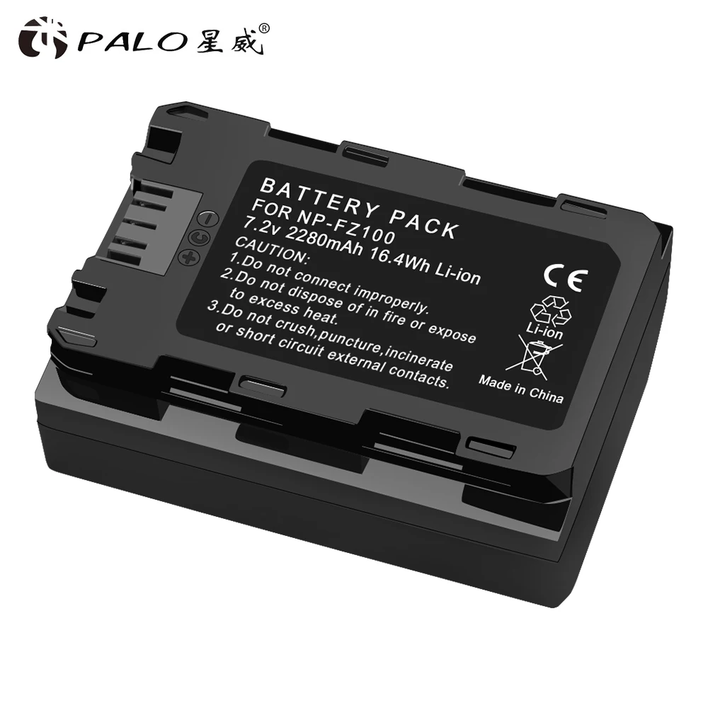 PALO 2280mAh NP-FZ100 NP FZ100 Battery For Sony NP-FZ100, BC-QZ1 Alpha 9, A7RIII, ILCE-7RM3, A9, Sony A9R Sony Alpha 9S Camera