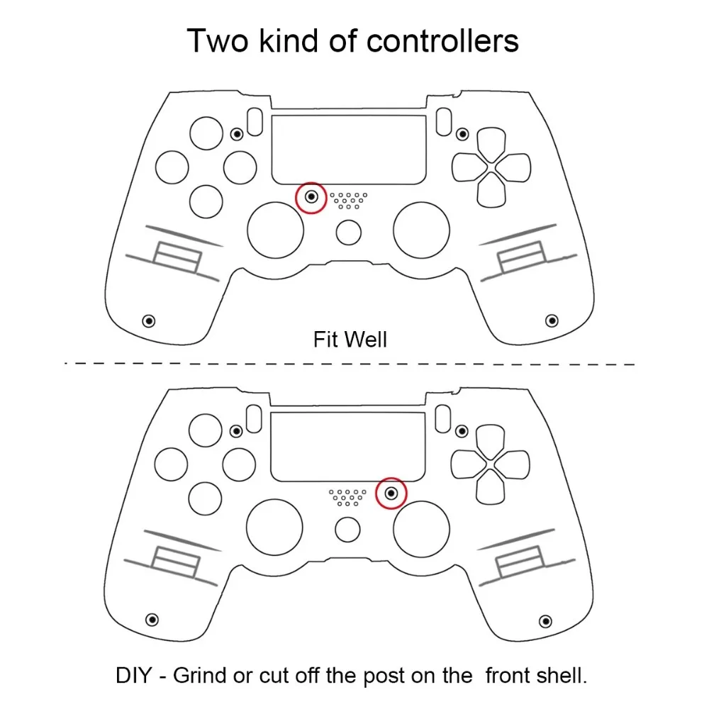 PS4 Front Back Replacement Shell Case Cover Repair for Playstation 4 PS4 Wireless V1 Controller Gamepad Clear Transparent Custom