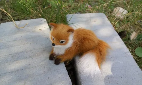 Simulation Animal Fox Plush Genuine Leather Toy Plush Doll Foxes Toy For Kids Birthday Gift