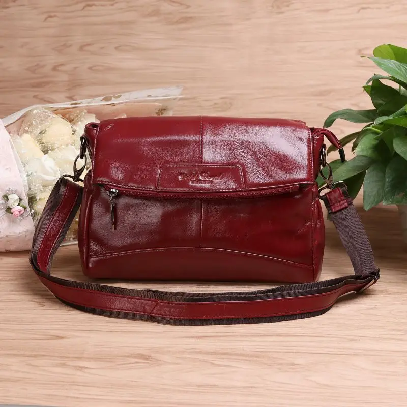 GOLD CORAL Genuine Leather Crossbody for Women Shoulder Bag Designer Crossbody Messenger Travel Bags Mother Ladies Handbags