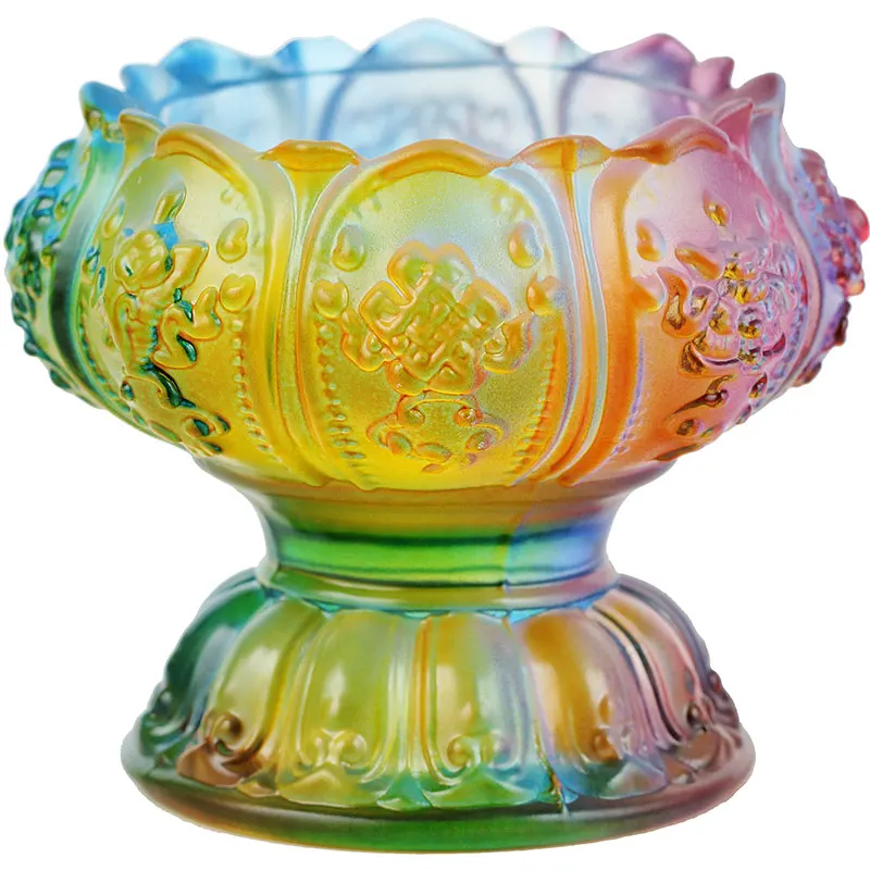 قاعدة مصباح زبدة ملونة ، راتينج/بلاستيك 6 سنتيمتر ، معابد/منزل ، أداة بوذية تبتية مزخرفة #5