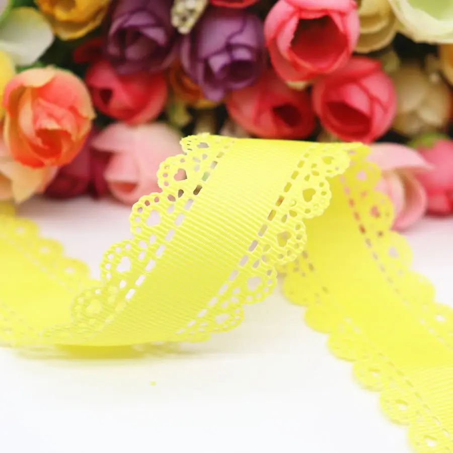 10 Yards Hohles Spitzen-Grosgrain-Band Pfirsichherz-Band 30MM für Haarschleifen DIY-Handarbeiten Handgemachte Accessoires M19042702 – Detail 5