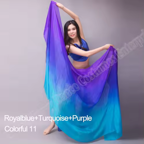 Belly dance Scarf Silk Veils Belly Dance veil Shawls Women Light Hand Thrown Scarf Shawl Gradient Silk Veil Dance Performance - Image 17