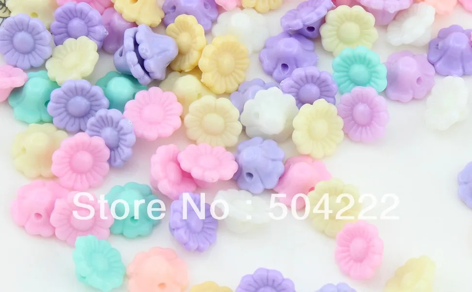 

1000pcs variety pastel colors 12mm resin acrylic plastic sweet tiny sun flower shank buttons beads charm -lK0134